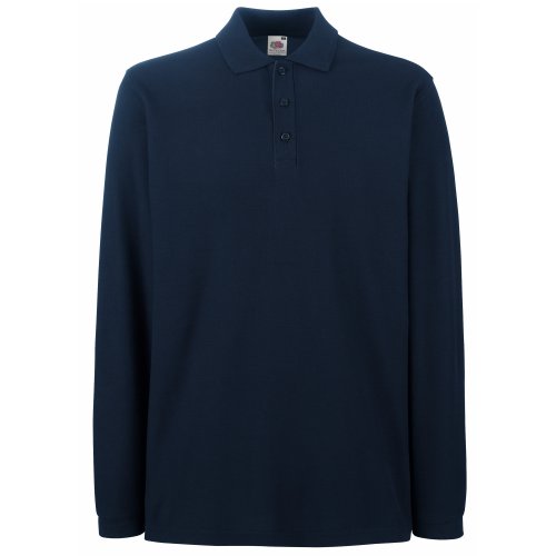 Fruit of the Loom Premium Langarm Polo - Farbe: Deep Navy - Größe: XXL von Fruit Of The Loom