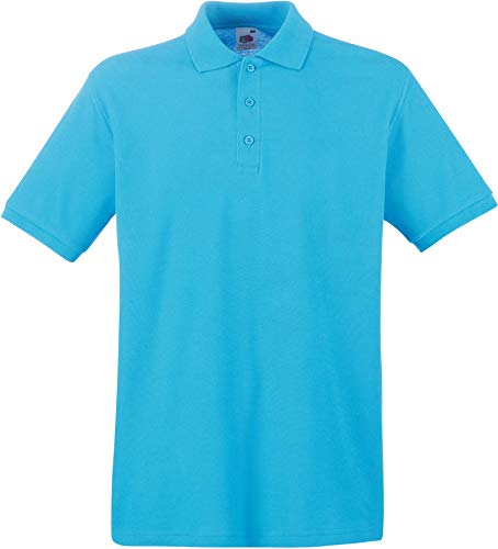 Fruit of the Loom, Premium-Polohemd für Herren, Kurzarm Gr. L, leuchtendes Blau von Fruit of the Loom