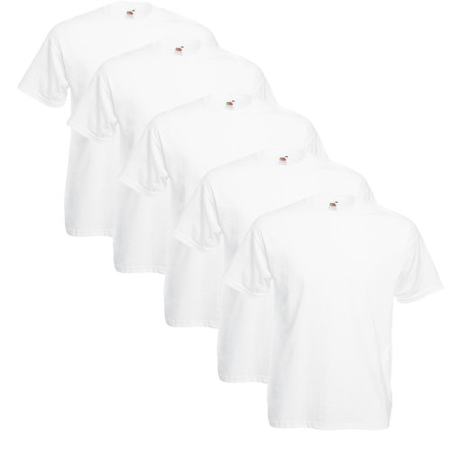 Fruit of the Loom 01 1036 2WS 5-Pack Valueweight T-Shirt, weiss, M von Fruit of the Loom