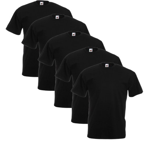 Fruit of the Loom 01 1036 V36 XXL 5-Pack Valueweight T-Shirt, schwarz von Fruit of the Loom