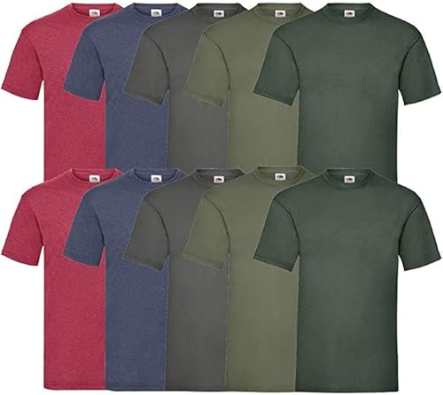 Fruit of the Loom 10 T-Shirt S-XXXL L, 2Graphit2Vint.Navy2Vint.Red2Flaschengrün2Olive von Fruit of the Loom