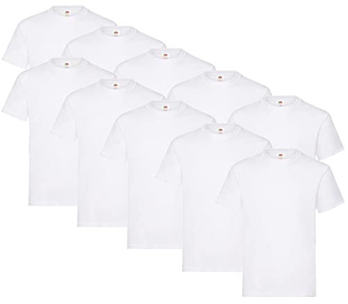 Fruit of the Loom 10 T Shirts Heavy Cotton M L XL XXL Diverse Farben auswählbar, Farbe:10x Weiss + 1 HL Kauf Notizblock, Größe:3XL Fruit of the Loom 10 T Shirts Heavy Cotton M L XL XXL Diverse Farben auswählbar, Farbe:10x Weiss + 1 HL Kauf Notizblock, Größe:3XL von Fruit of the Loom