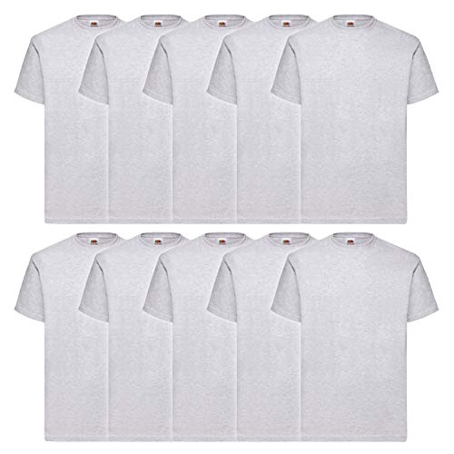 Fruit of the Loom 10 T Shirts Valueweight S M L XL XXL 3XL 4XL 5XL Übergröße Diverse Farbsets auswählbar, Größe:2XL, Farbe:grau von Fruit of the Loom