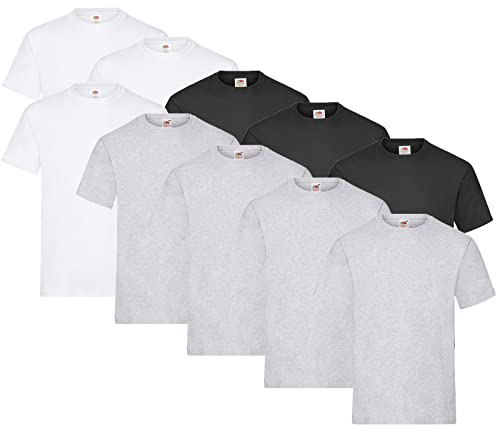 Fruit of the Loom 10er Pack Heavy T, Farbe:4X Grau + 3X Schwarz + 3X Weiss + 1 HL Kauf Notizblock, Größe:M Fruit of the Loom 10er Pack Heavy T, Farbe:4X Grau + 3X Schwarz + 3X Weiss + 1 HL Kauf Notizblock, Größe:M von Fruit of the Loom