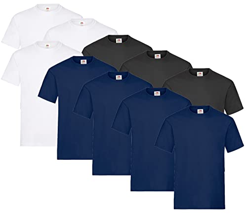 Fruit of the Loom 10er Pack Heavy T, Farbe:4X Navy + 3X Weiss + 3X Schwarz + 1 HL Kauf Notizblock, Größe:3XL Fruit of the Loom 10er Pack Heavy T, Farbe:4X Navy + 3X Weiss + 3X Schwarz + 1 HL Kauf Notizblock, Größe:3XL von Fruit of the Loom