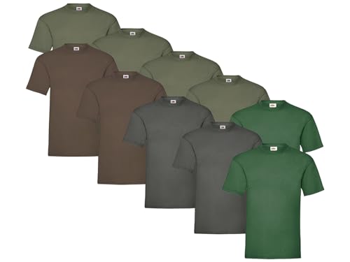 Fruit of the Loom 10er Pack Heavy T, Farbe:4X Olive + 2X Schoko + 2X FL.Grün + 2X Graphit + 1 HL Kauf Notizblock, Größe:L Fruit of the Loom 10er Pack Heavy T, Farbe:4X Olive + 2X Schoko + 2X FL.Grün + 2X Graphit + 1 HL Kauf Notizblock, Größe:L von Fruit of the Loom