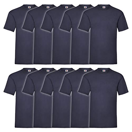 Fruit of the Loom 10er Pack Heavy T, Farbe:Navy, Größe:L von Fruit of the Loom