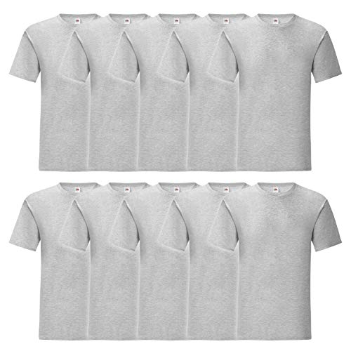 Fruit of the Loom 10er Pack Iconic T Herren T-Shirt Sparpack Größe S - 5XL, Größe:4XL, Farbe:10x Graumeliert von Fruit of the Loom