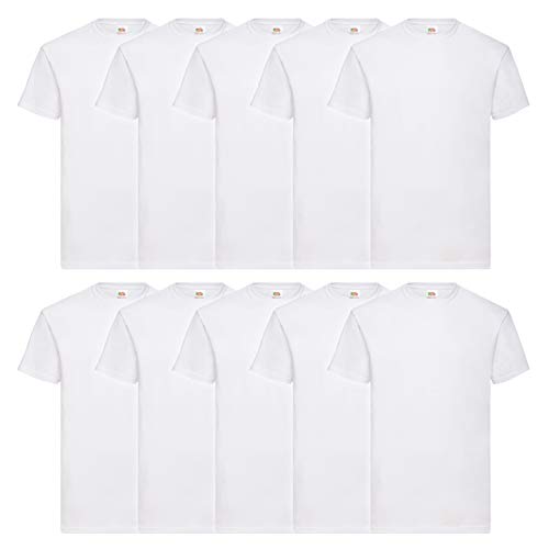 Fruit of the Loom 10er Pack Valueweight Herren Basic T-Shirt NEU, Größe:3XL, Farbe:10x weiß von Fruit of the Loom