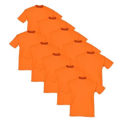 Fruit of the Loom 10er-Pack Valueweight Kinder T-Shirt, Orange, 152 von Fruit of the Loom