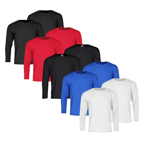 Fruit of the Loom 10er Pack Valueweight Long Sleeve T Herren Langarm Shirt, 2xBlack +2xDarkGreyHeather +2xRed +2xRoyal +2xWhite, XXL von Fruit of the Loom