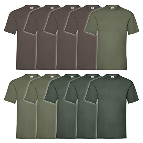 Fruit of the Loom 10er Pack Valueweight T Herren Basic T-Shirt Set NEU, Größe:3XL, Farbe:10er Farbset B106 von Fruit of the Loom