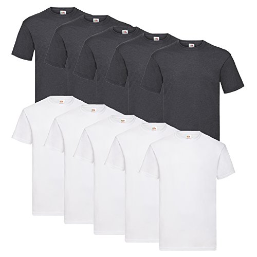 Fruit of the Loom 10er Pack Valueweight T Herren Basic T-Shirt Set NEU, Größe:S, Farbe:10er Farbset A12 von Fruit of the Loom