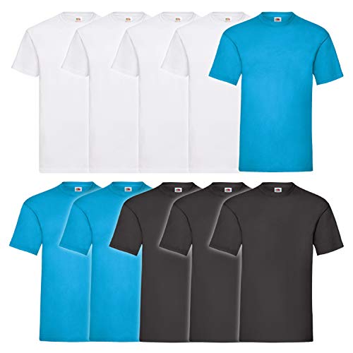 Fruit of the Loom 10er Pack Valueweight T Herren Basic T-Shirt Set NEU, Größe:S, Farbe:10er Farbset B105 von Fruit of the Loom