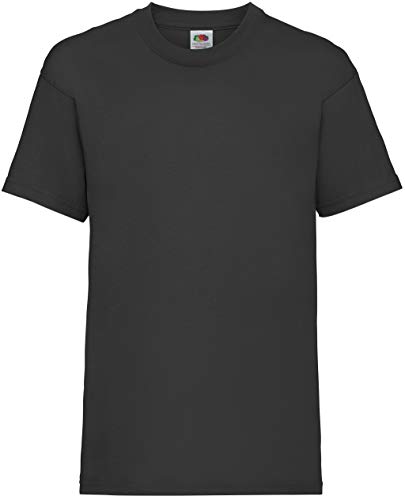 Fruit of the Loom 10er Pack Valueweight T Kids T-Shirt Kinder Unisex NEU, Farbe:schwarz, Größe:140 von Fruit of the Loom