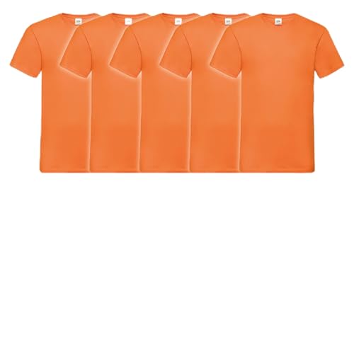 Fruit of the Loom 10er Pack Valueweight V-Neck T, Größe:2XL, Farbe:10x orange von Fruit of the Loom