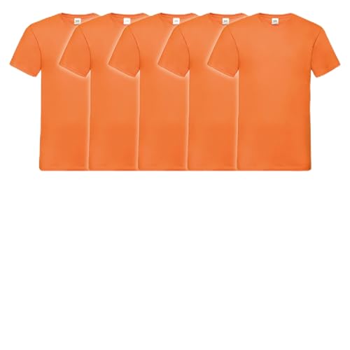 Fruit of the Loom 10er Pack Valueweight V-Neck T, Größe:3XL, Farbe:10x orange von Fruit of the Loom