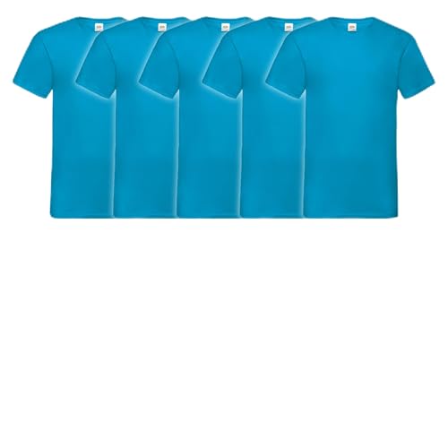 Fruit of the Loom 10er Pack Valueweight V-Neck T, Größe:L, Farbe:10x azurblau von Fruit of the Loom