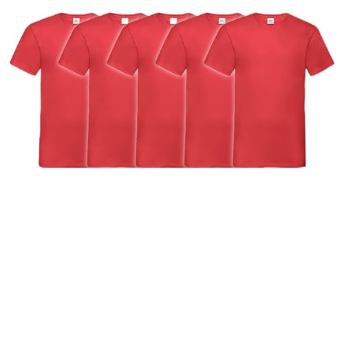 Fruit of the Loom 10er Pack Valueweight V-Neck T, Größe:XL, Farbe:10x rot von Fruit of the Loom