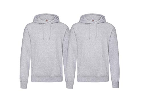 Fruit of the Loom 2er Classic Hooded Sweat Set Herren Kapuzenpullover Sweatshirt M L XL 2XL 3XL 4XL 5XL Farbsets & HLKauf-Block (2X Grau & 1x HLKauf-Block) von Fruit of the Loom