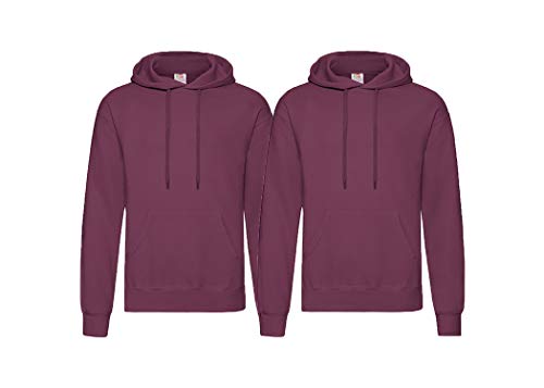 Fruit of the Loom 2er Herren Hooded Sweat Sweatshirt S M L XL 2XL 3XL auch Farbsets (2erBurgund, 2XL) von Fruit of the Loom