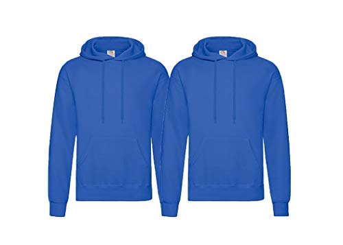 Fruit of the Loom 2er Herren Hooded Sweat Sweatshirt S M L XL 2XL 3XL auch Farbsets (2erRoyal, M) von Fruit of the Loom