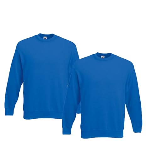 Fruit of the Loom 2er Herren Sweatshirt Classic Set In Sweat M L XL XXL 3XL 4XL 5XL Verschiedene Farbsets & HLKauf-Block (2X Royal & 1x HLKauf-Block, XXL) von Fruit of the Loom