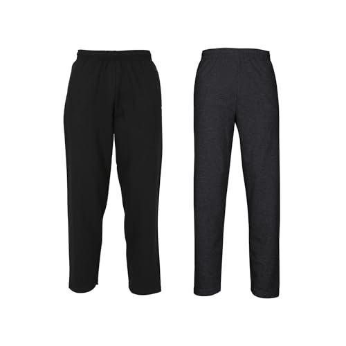 Fruit of the Loom 2er Pack Classic Open Hem Jog Pants Jogginghose Trainingshose Herren, Black + Dark Grey Heather, L Fruit of the Loom 2er Pack Classic Open Hem Jog Pants Jogginghose Trainingshose Herren, Black + Dark Grey Heather, L von Fruit of the Loom