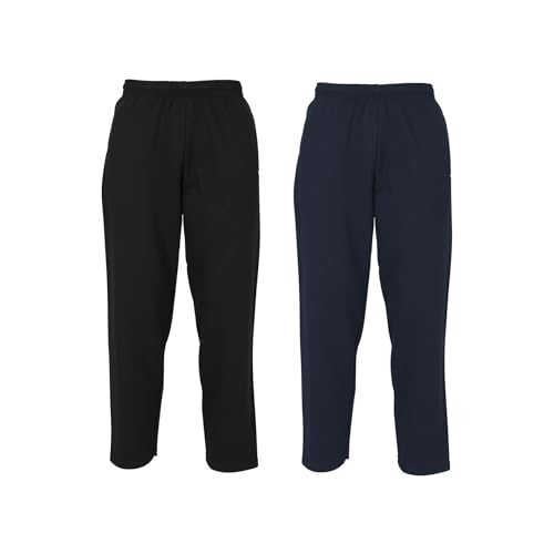 Fruit of the Loom 2er Pack Classic Open Hem Jog Pants Jogginghose Trainingshose Herren, Black + Deep Navy, S Fruit of the Loom 2er Pack Classic Open Hem Jog Pants Jogginghose Trainingshose Herren, Black + Deep Navy, S von Fruit of the Loom