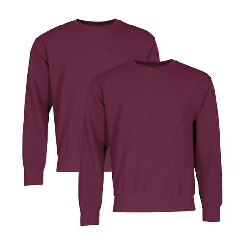 Fruit of the Loom 2er-Pack Classic Set-in Sweat Sweatshirt Herren, Burgundy, 3XL von Fruit of the Loom
