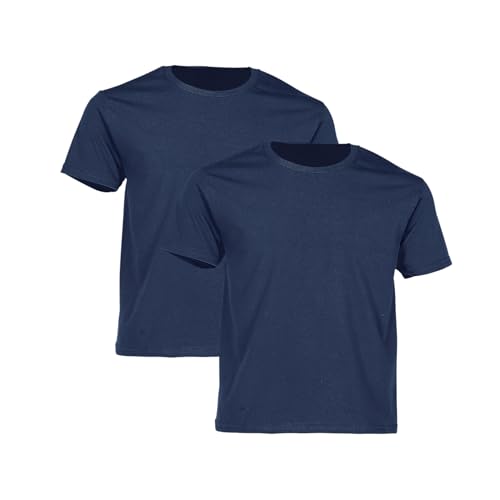 Fruit of the Loom 2er-Pack Iconic Kinder T-Shirt, Navy, 164 von Fruit of the Loom