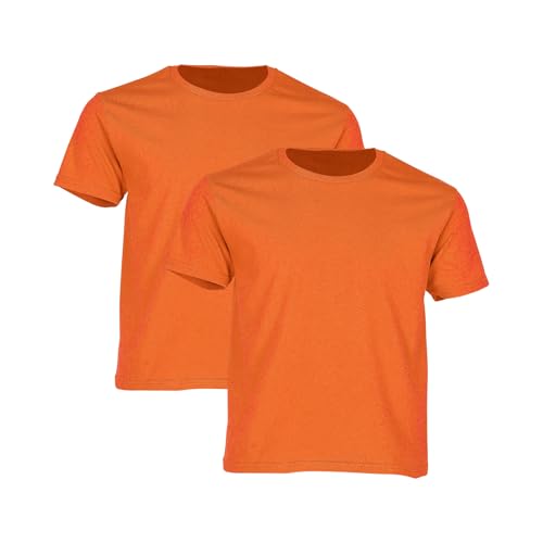 Fruit of the Loom 2er-Pack Iconic Kinder T-Shirt, Orange, 152 von Fruit of the Loom