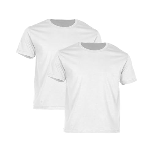 Fruit of the Loom 2er-Pack Iconic Kinder T-Shirt, White, 128 von Fruit of the Loom