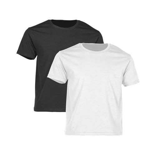 Fruit of the Loom 2er-Pack Iconic Kinder T-Shirt,Black+White,152 von Fruit of the Loom