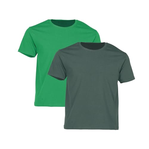 Fruit of the Loom 2er-Pack Iconic Kinder T-Shirt,Kelly+Forest,164 von Fruit of the Loom