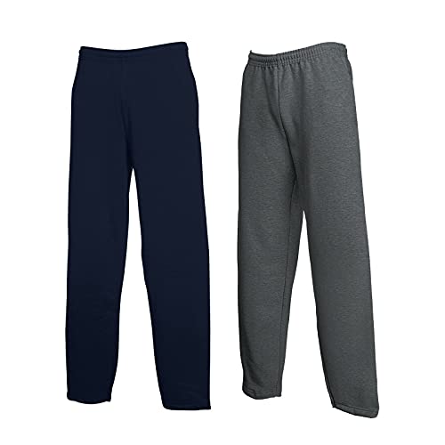 Fruit of the Loom 1er/ 2er Set Jogginghose S-M-L-XL-XXL Herren Jogpants L,1x Dark Heather + 1x Navy von Fruit of the Loom