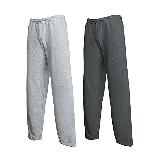 Fruit of the Loom 1er/ 2er Set Jogginghose S-M-L-XL-XXL Herren Jogpants M,1x Dark Heather + 1x Grau von Fruit of the Loom