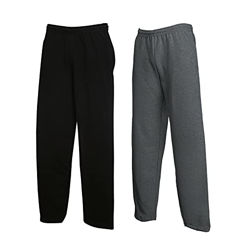 Fruit of the Loom 1er/ 2er Set Jogginghose S-M-L-XL-XXL Herren Jogpants XXL,1x Dark Heather + 1x Schwarz von Fruit of the Loom