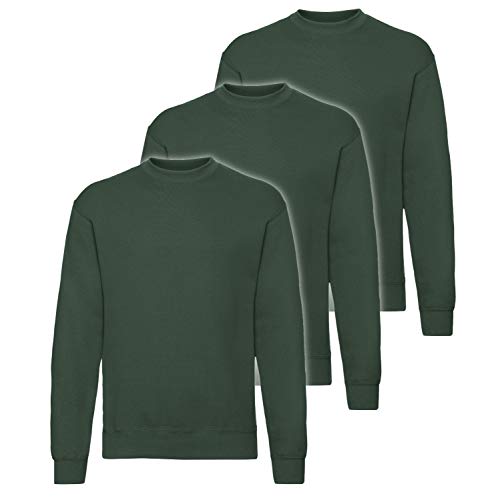 Fruit of the Loom 3er Pack Classic Set-In Sweat Herren, NEU, Farbe:flaschengrün, Größe:2XL Fruit of the Loom 3er Pack Classic Set-In Sweat Herren, NEU, Farbe:flaschengrün, Größe:2XL von Fruit of the Loom
