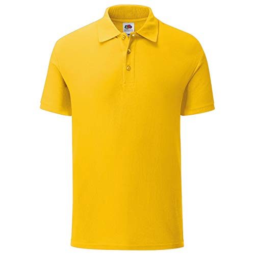 Fruit of the Loom 3er Pack Iconic Polo Shirt Herren Poloshirt Mehrpack Größe S - 3XL, Farbe:sonnenblumengelb, Größe:2XL von Fruit of the Loom