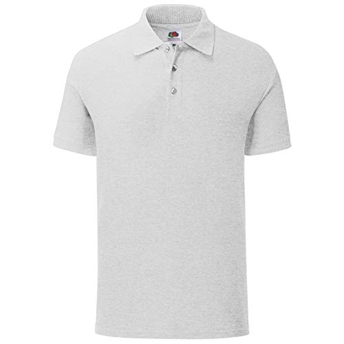 Fruit of the Loom 3er Pack Iconic Polo Shirt Herren Poloshirt Mehrpack Größe S - 3XL, Größe:3XL, Farbe:Graumeliert von Fruit of the Loom
