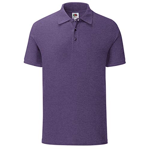 Fruit of the Loom 3er Pack Iconic Polo Shirt Herren Poloshirt Mehrpack Größe S - 3XL, Größe:M, Farbe:violett meliert von Fruit of the Loom