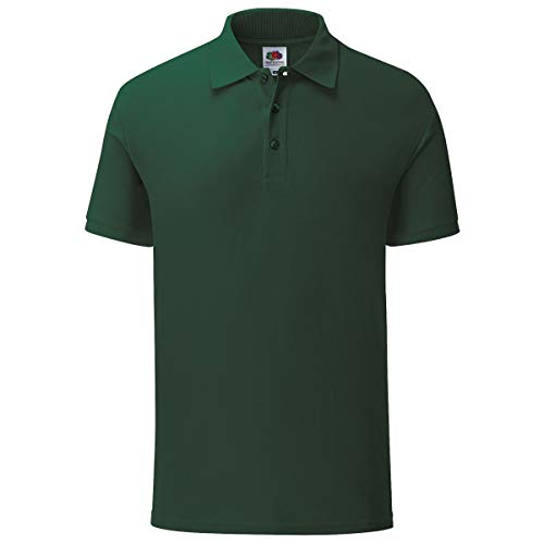 Fruit of the Loom 3er Pack Iconic Polo Shirt Herren Poloshirt Mehrpack Größe S - 3XL, Größe:XL, Farbe:waldgrün von Fruit of the Loom