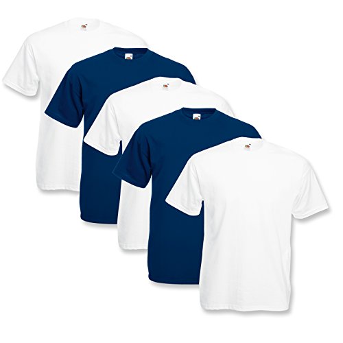 Fruit of the Loom 5 T-Shirts Valueweight S M L XL XXL XXXL 3XL Diverse Farbsets auswählbar (S, Farbset 2) von Fruit of the Loom