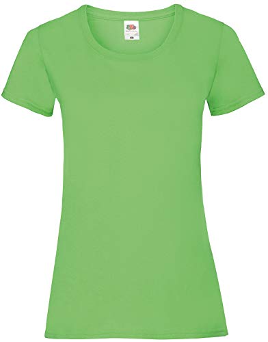 Fruit of the Loom 5er Pack Damen Regular Fit T-Shirt - Damenshirt mit Rundhalsausschnitt Mehrpack, Farbe:Lime, Größe:M von Fruit of the Loom