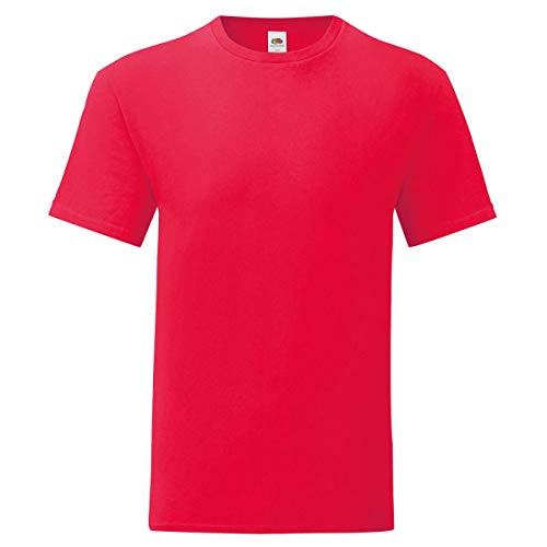 Fruit of the Loom 5er Pack Iconic T Herren T-Shirt Mehrpack Größe S - 5XL, Farbe:rot, Größe:2XL von Fruit of the Loom