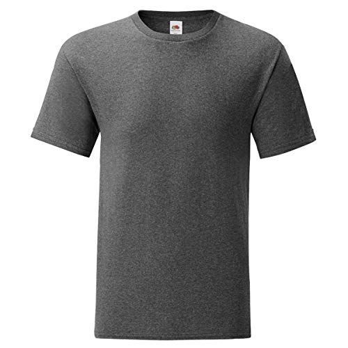 Fruit of the Loom 5er Pack Iconic T Herren T-Shirt Mehrpack Größe S - 5XL, Größe:L, Farbe:dunkelgrau meliert von Fruit of the Loom