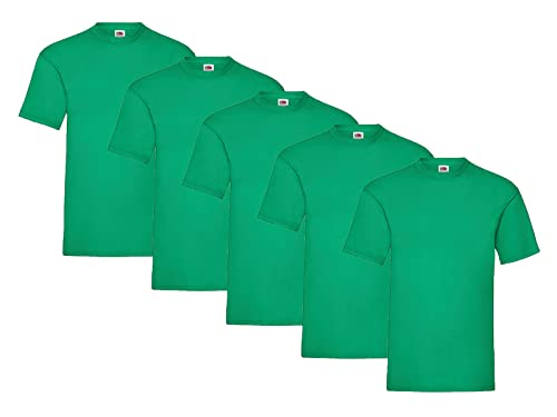 Fruit of the Loom 5er Pack T-Shirts, 5X Maigrün + 1 HL Kauf Notizblock, Größe M von Fruit of the Loom