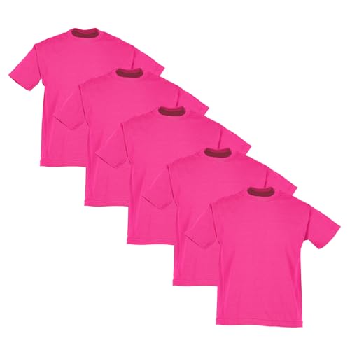 Fruit of the Loom 5er-Pack Valueweight Kinder T-Shirt, Fuchsia, 164 von Fruit of the Loom