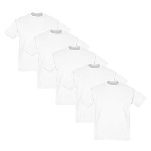 Fruit of the Loom 5er-Pack Valueweight Kinder T-Shirt, Weiß, 116 Fruit of the Loom 5er-Pack Valueweight Kinder T-Shirt, Weiß, 116 von Fruit of the Loom